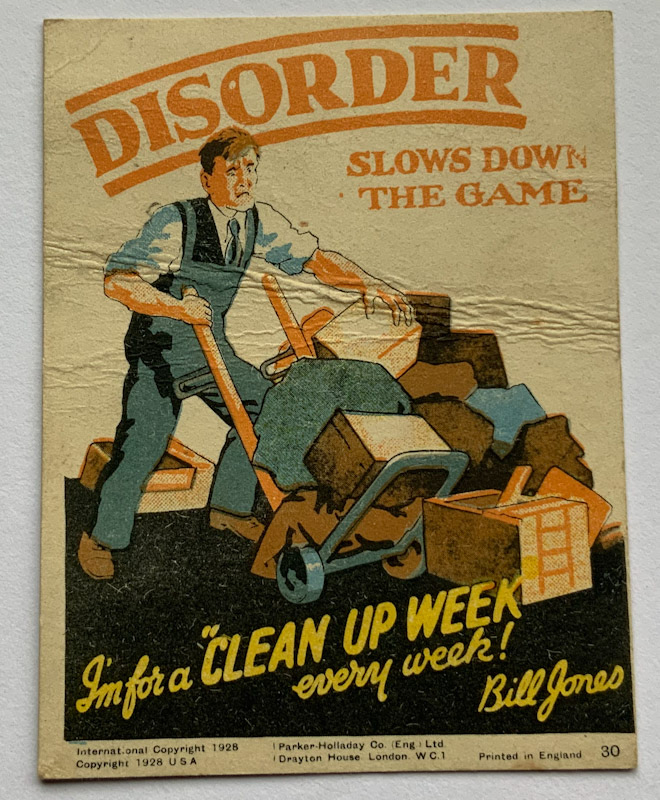 1928 Propaganda card by Parker Halladay USA Disorder slows down the game